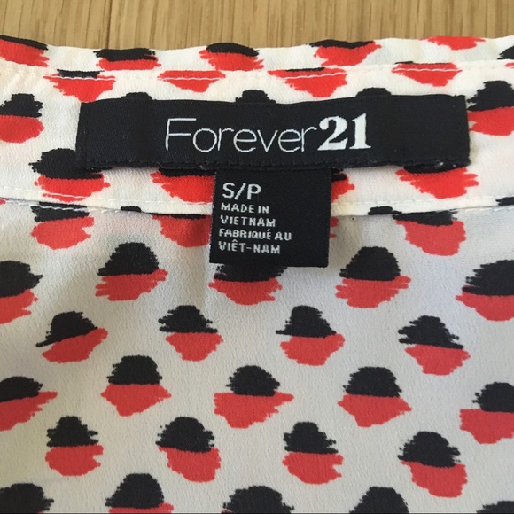 Red and Black Pattern Tie Front Button Down Shirt - Picture 4 of 5